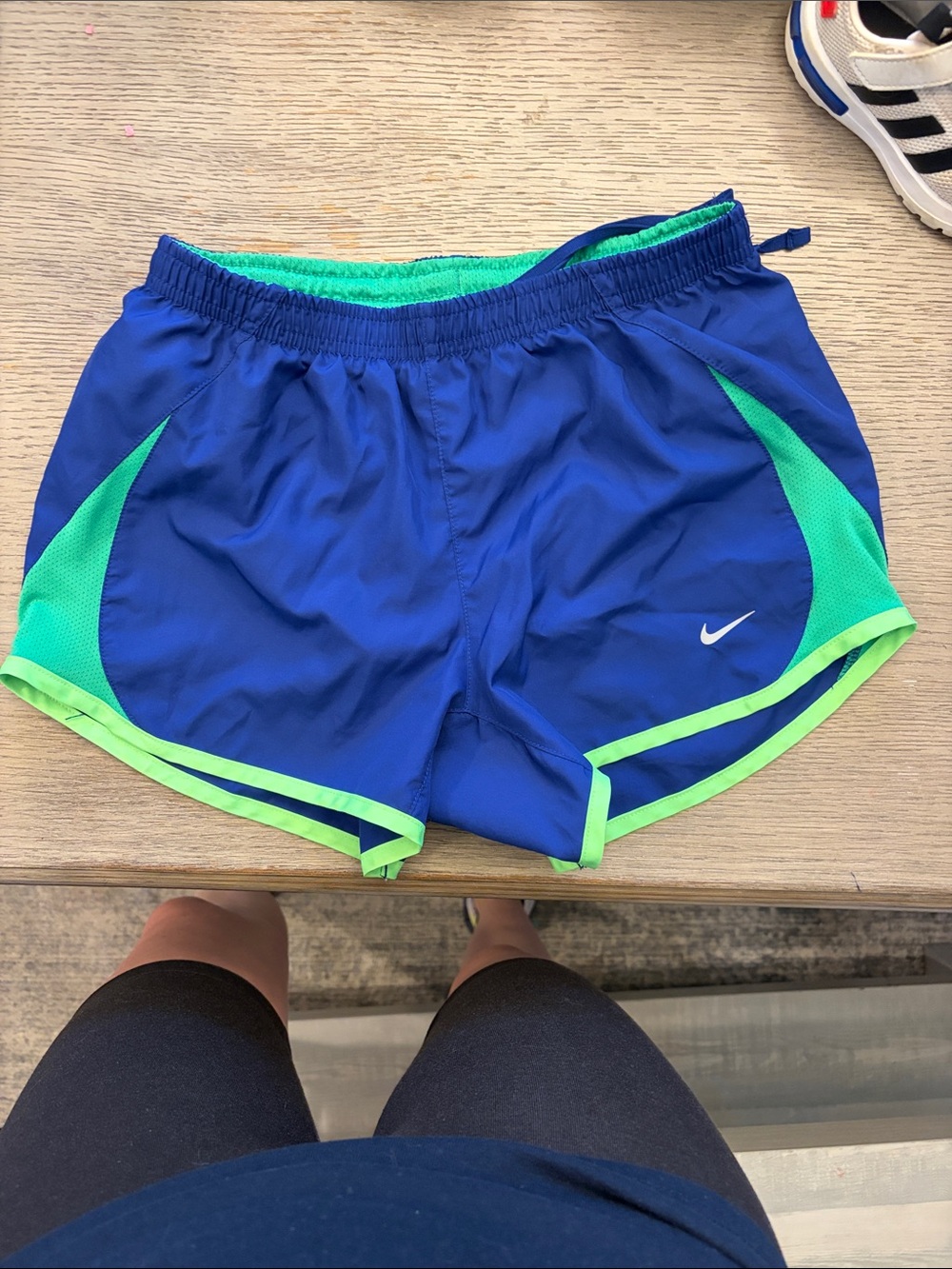 Nike Blue & Green Women's Athletic Shorts